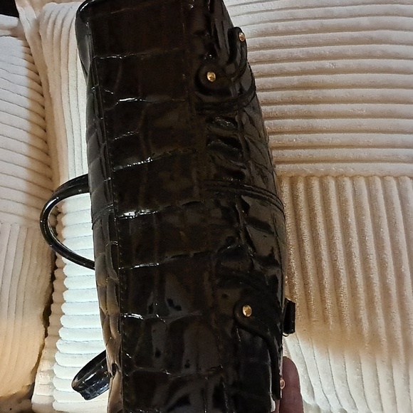 Liz Claiborne Handbag Black Faux Alligator Leather - Picture 5 of 8